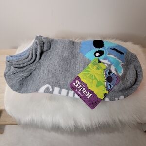 Disney Stitch No-Shows Shoe Size 4-10 (5) Pairs Womens Multi- Color Socks NWT
